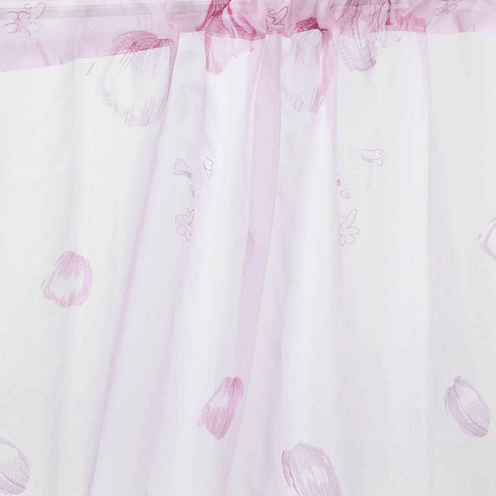 Floral Pattern Window Voile Sheer Curtains Panel for Bedroom Living Room Balcony