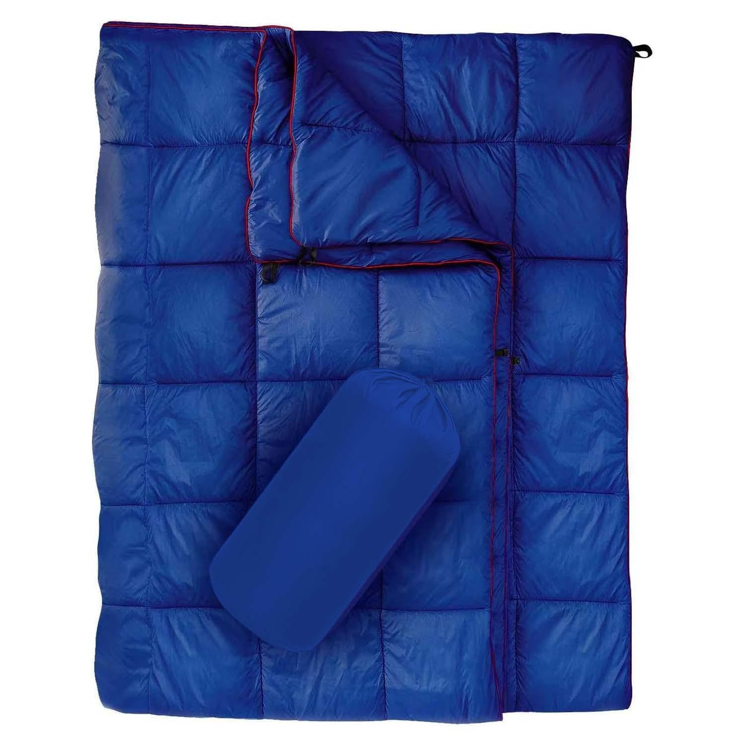 Portable Nylon Multifunctional Hiking Travel Equipment Waterproof Outdoor Foldable Park Blanket Camping Mat 200-140cm синий