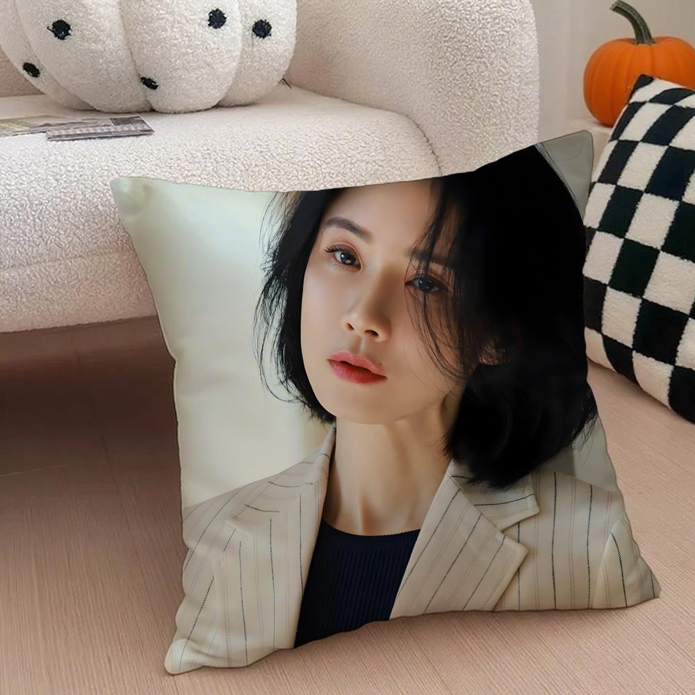 Actor Elegant LLee Bo Young Cushion Cover Throw Pillow Cover Hidden Button Durable Polyester Chair Cushion