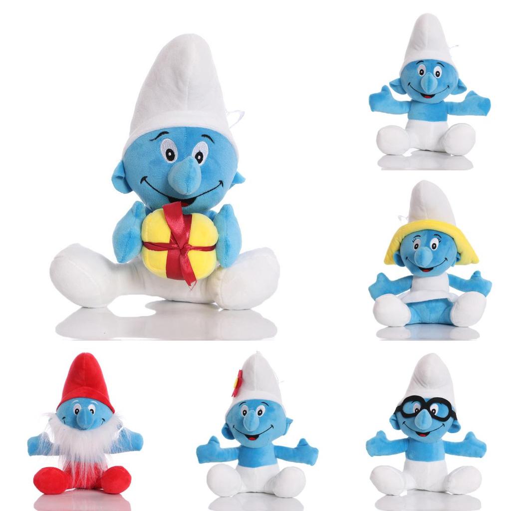 Adorable Blue Smurf Plush Doll Soft Stuffed Toy With Pp Cotton Filling For Kids