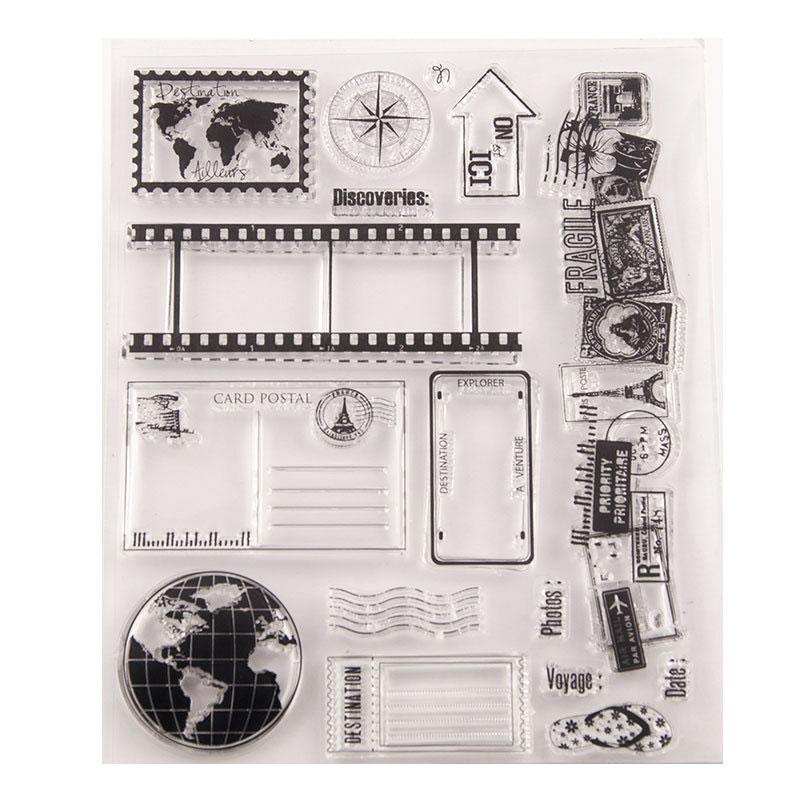 For Fun Retro Transparent Silicone Stamps Seal Ledger Stamp for Scrapbooking DIY Decor Rubber Stamp Card Making Craft Supplies