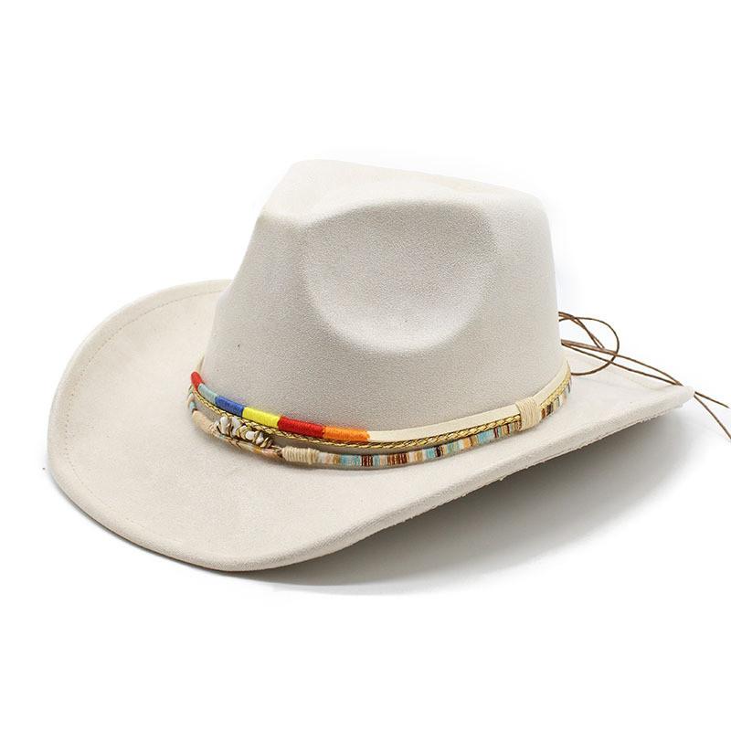 Ethnic Style Fedora Hat With Water Ripple Embellishments For Women Men And Performance Use
