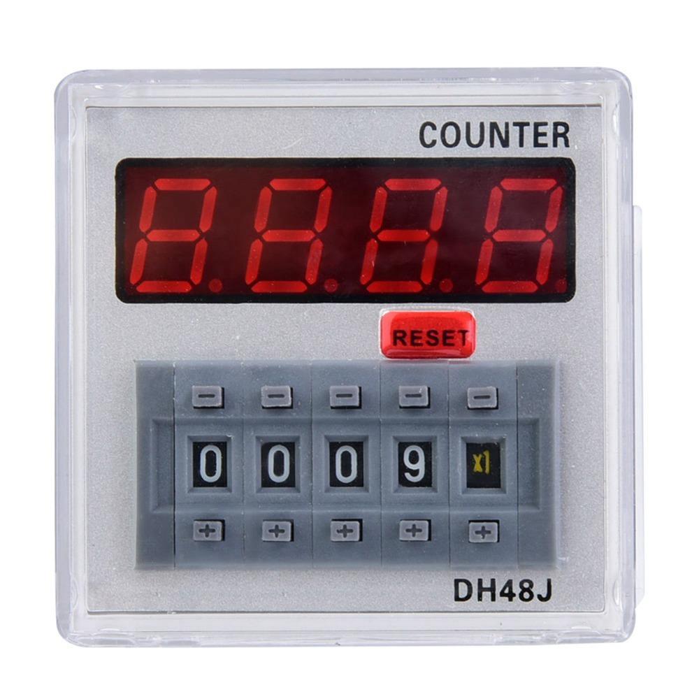 

Control Device DH48J‑A Digital Counter 24V AC/DC 220V AC Relay Module 11-Pin LED Display LED Counter Relay Delay Applications 24V AC-DC