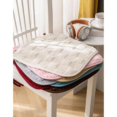 4 Pack Flannel Chair Cushion for Desk Chair Soft Plush Nonslip Seat Cushions Washable Kitchen Dining Chair Pads with Ties Office Car Sitting Chair