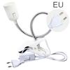 E27 Holder Lamp Bases EU US Plug 360 °Flexible Desk Lamp Socket Clips Gooseneck Clip-on Cable Plant Power On Switch for Home
