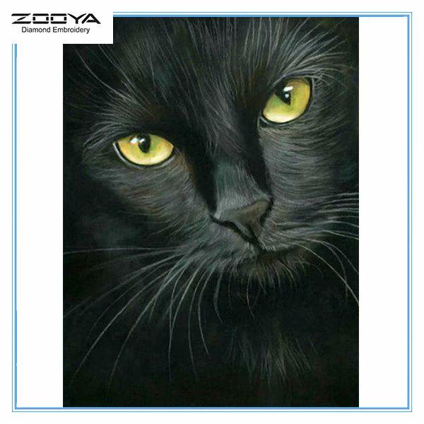 

ZOOYA DIY 3D Алмазная вышивка Крестиком Домашний декор Черный кот