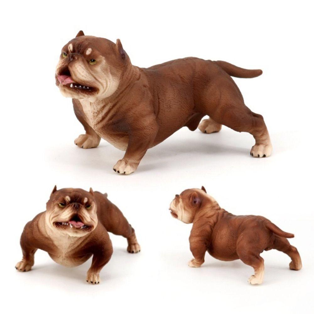 Ornaments Simulation Bulldog Animal Model Pitbull Figurine Children Toys Bulldog Model  Kids Toy