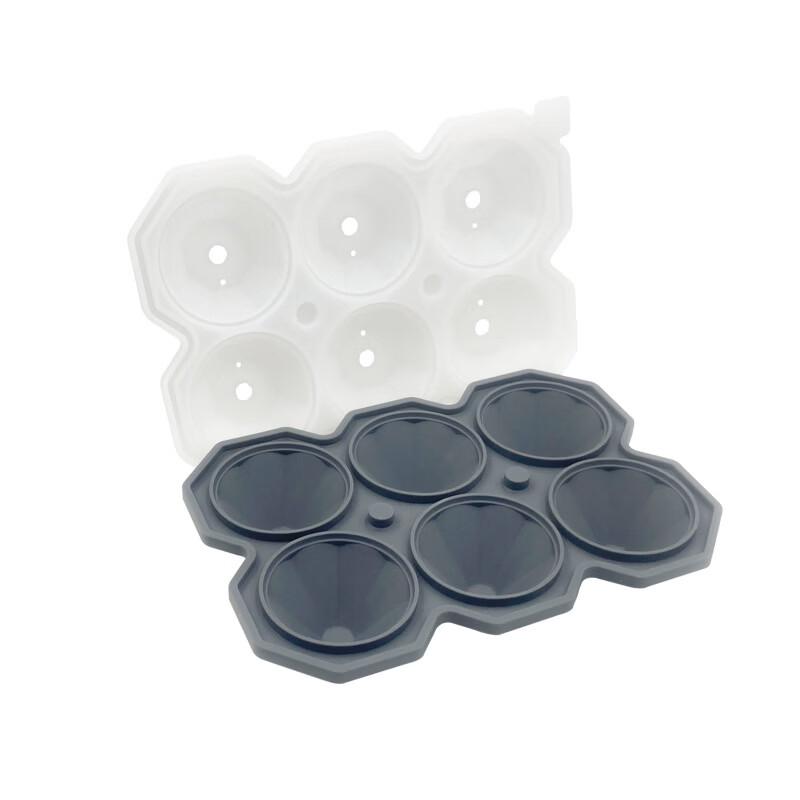 Silicone Diamond Ice Cube Molds with Funnel серый