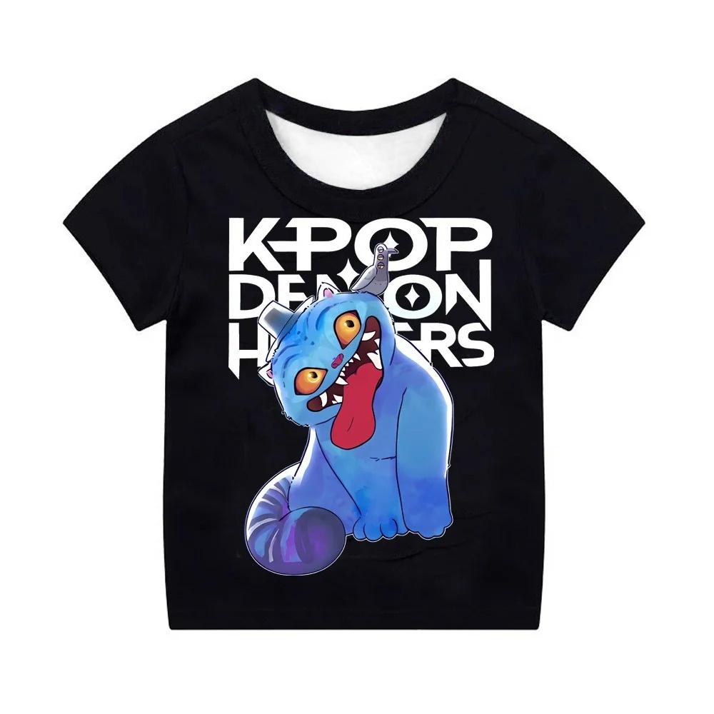 New “Kpop Demon Hunters "Fun and Cute Tiger 3D Printed Pattern Short Sleeve Casual Fashion Loose Breathable T-shirt
