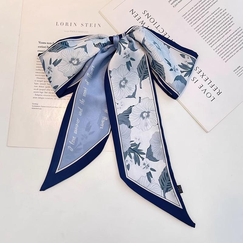 Silk Scarf Headband French Braided Hair Ribbon Versatile Ponytail Streamer Headgear Bag Decoration