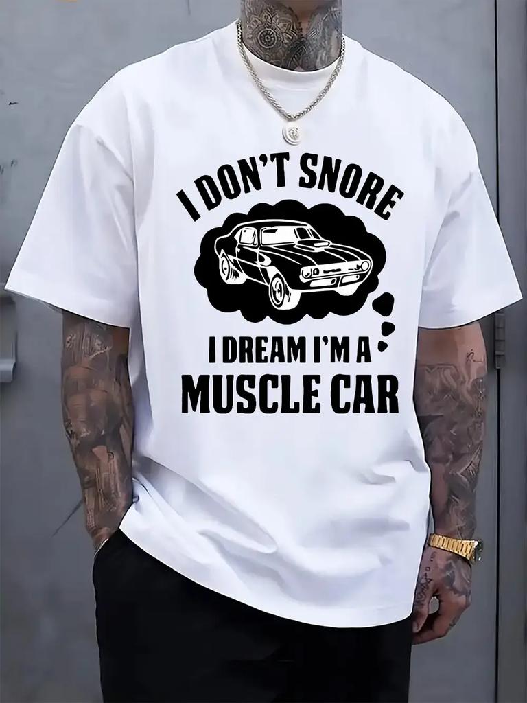Humorous Muscle Car Dream Print T-shirt