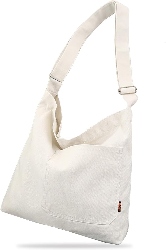 

Tote canvas shoulder large commuting to work or crossbody with pocket [Chilland] bag, bag, capacity, school, bag, women s, men s, unisex, [product]