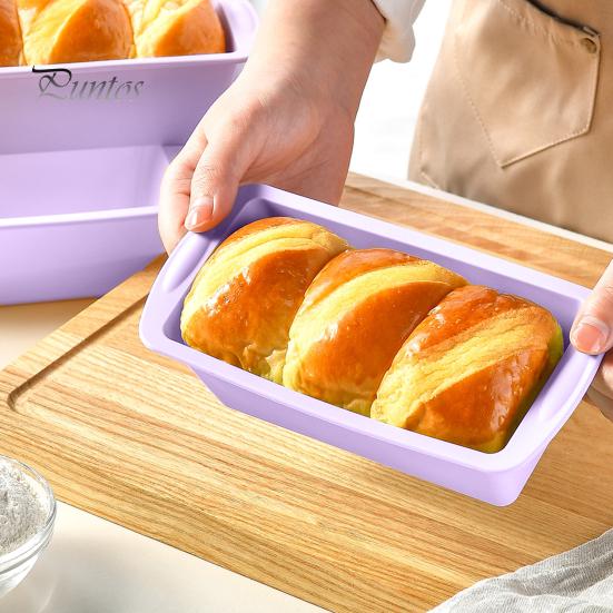 Flexible Baking Mold 1/4Pcs Silicone Bread Loaf Pan Non-Stick Pans for Easy Release Homemade Cakes Brownies Toast Kitchen Tool High Temperature