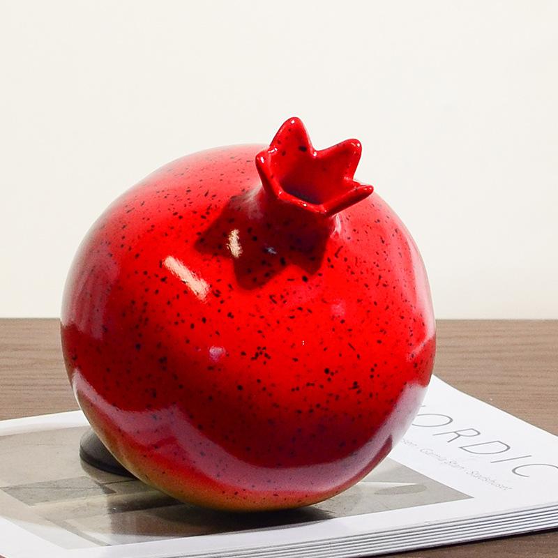 Simulated Pomegranate Ceramic Vase Kiln Transformation Flower Vase Flower Arrangement Accessories Cartoon Pomegranate Figurine
