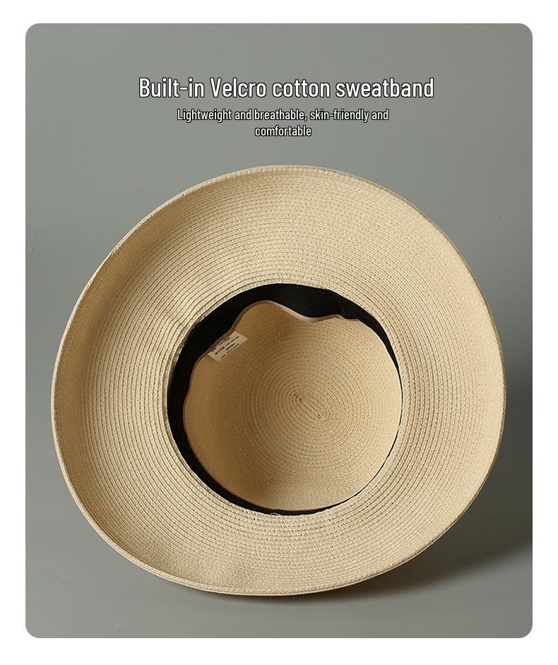 2025 Letni Kapelusz Przeciwsłoneczny z Szerokim Rondem: Oddychający słomkowy kapelusz kopułkowy na podróże, plażę i ochronę przed słońcem