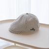 New Plaid Embroidered Letter Forward Cap Women Spring Summer Streetwear Fashion All-match Face Slimming Painter Beret Hat