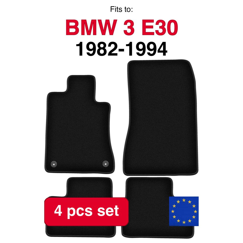 Basic Velour Floor Mats For Bmw 3 E30 Sedan, Wagon (1982-1994)