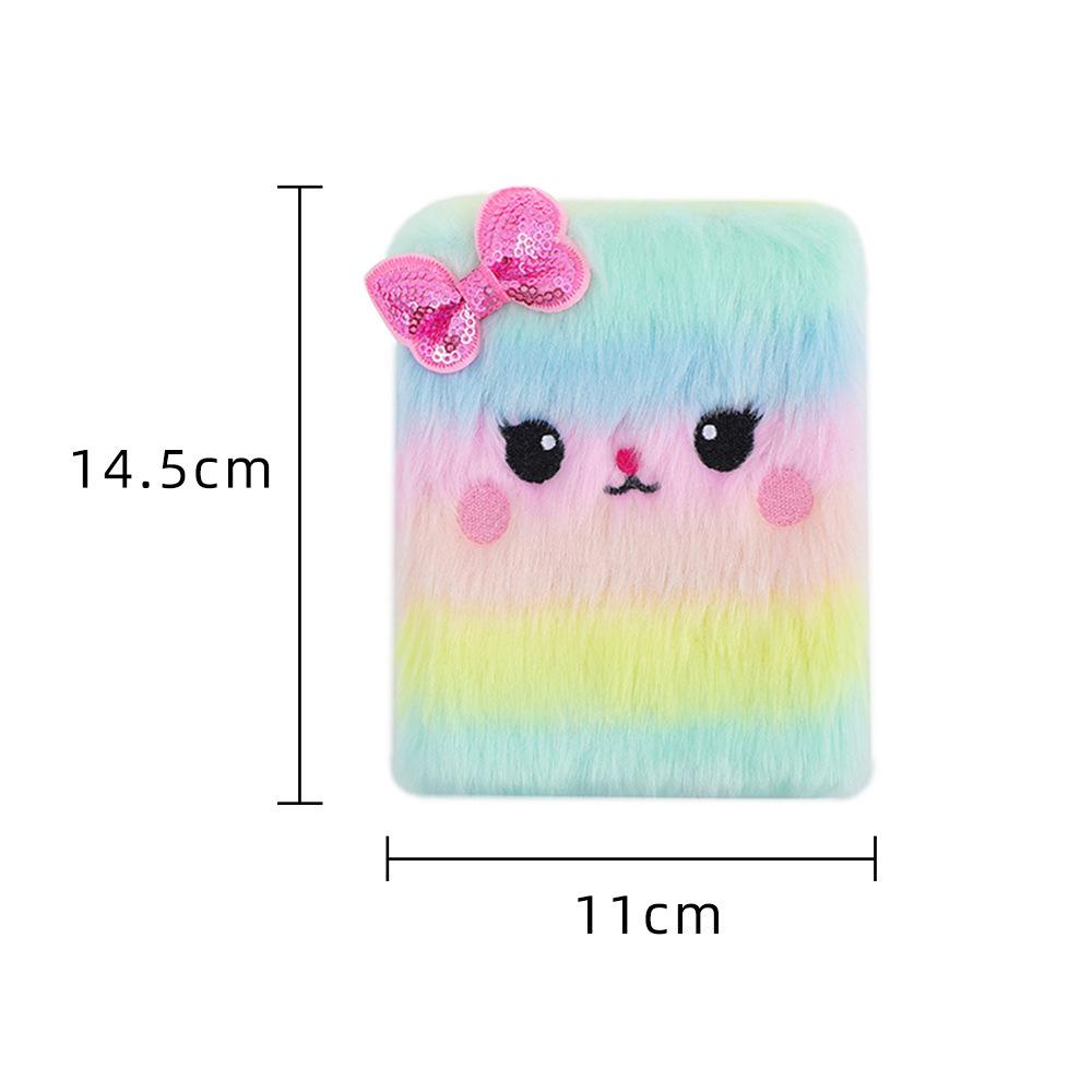 Cartoon Plush Spiral Notebook with Sewing Binding 50 Sheets 80GSM Paper Cute Girl Embroidery Custom Logo Student Gift Diary