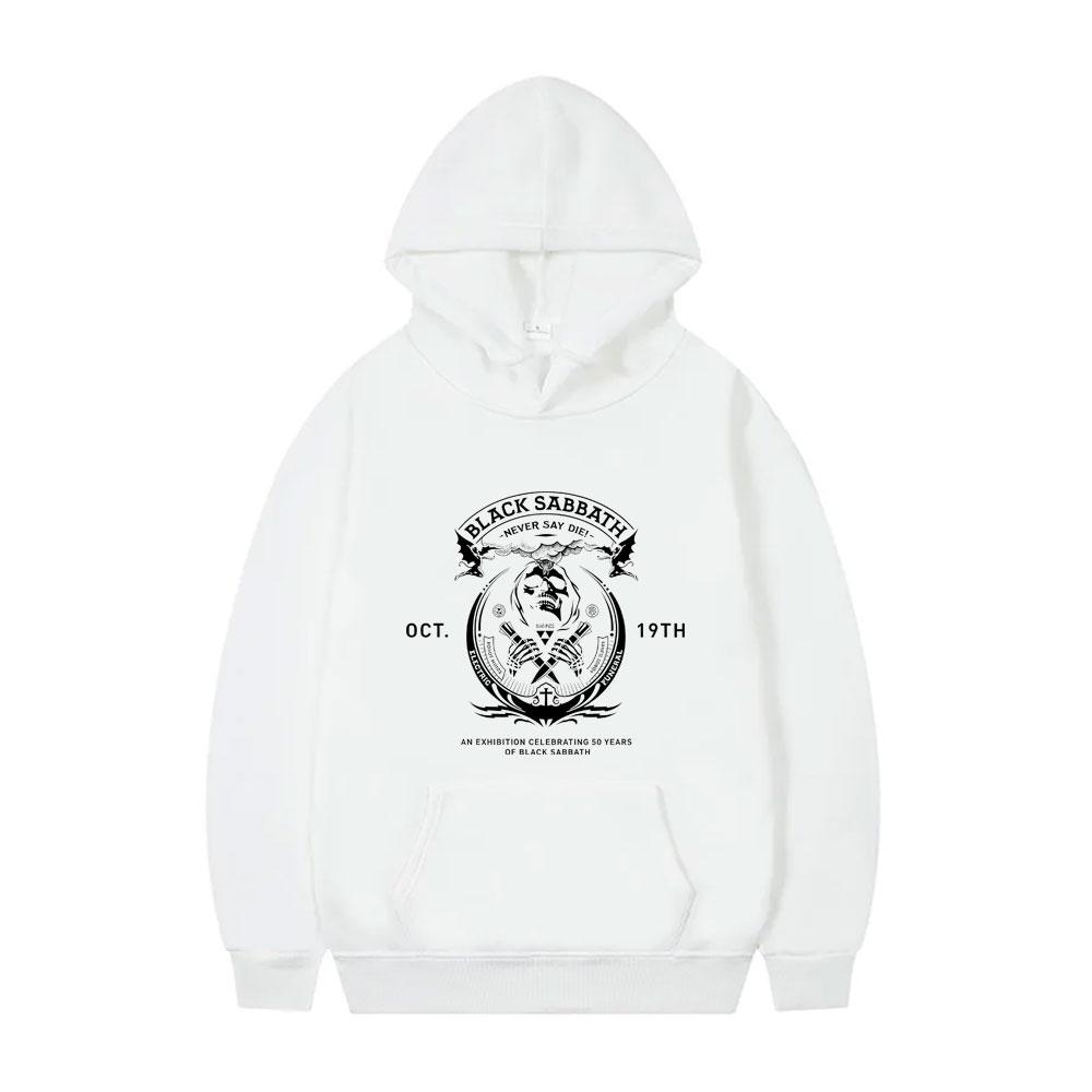 Heavy Metal Rock Band Black Sabbath Never Say Die Skeleton Hoodie Ozzy Osbourne Pullover Hoodies Men Vintage Oversized Tracksuit
