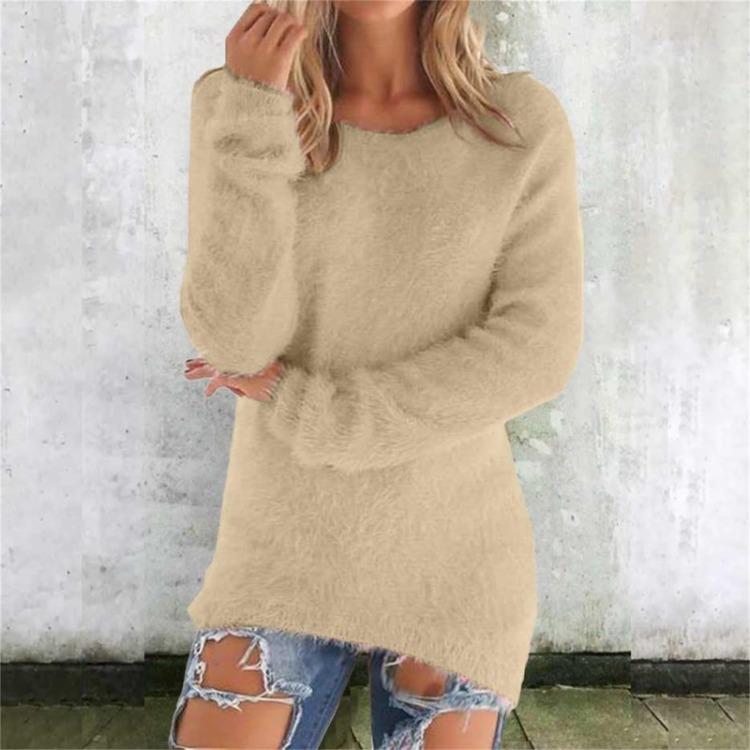 Cozy Winter Womens Fuzzy Sweater Thermal Fleece Pullover Long Sleeve Cute Casual Crewneck Soft Sweaters Clothes