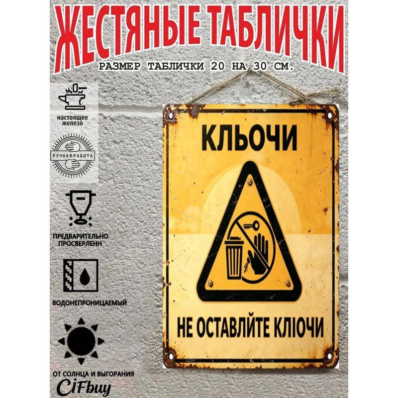 Metal Warning Sign Poster for Country House Decor, 20x30cm