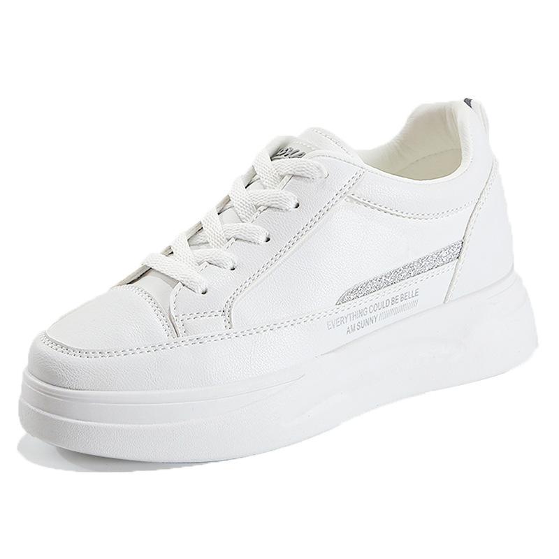 New Thick-soled White Shoes Women's Summer Mesh Breathable Fashion New Thin White Shoes Casual Inner-increasing Platform Shoes