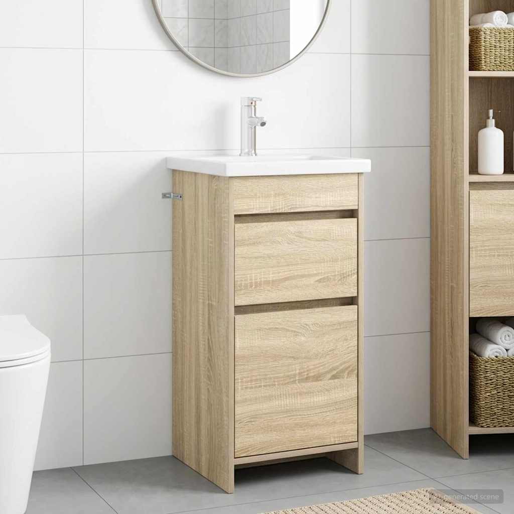 Bathroom Cabinet with Sink Sonoma Oak