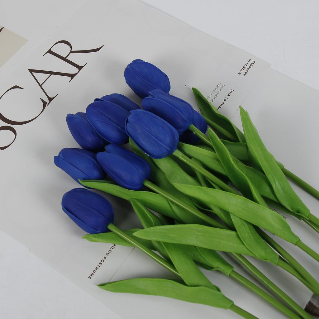 10 Pcs Tulips Simulated Flower Wedding Fake Flower Bouquet Shooting Props Home Living Room Decoration PU Simulated Flower