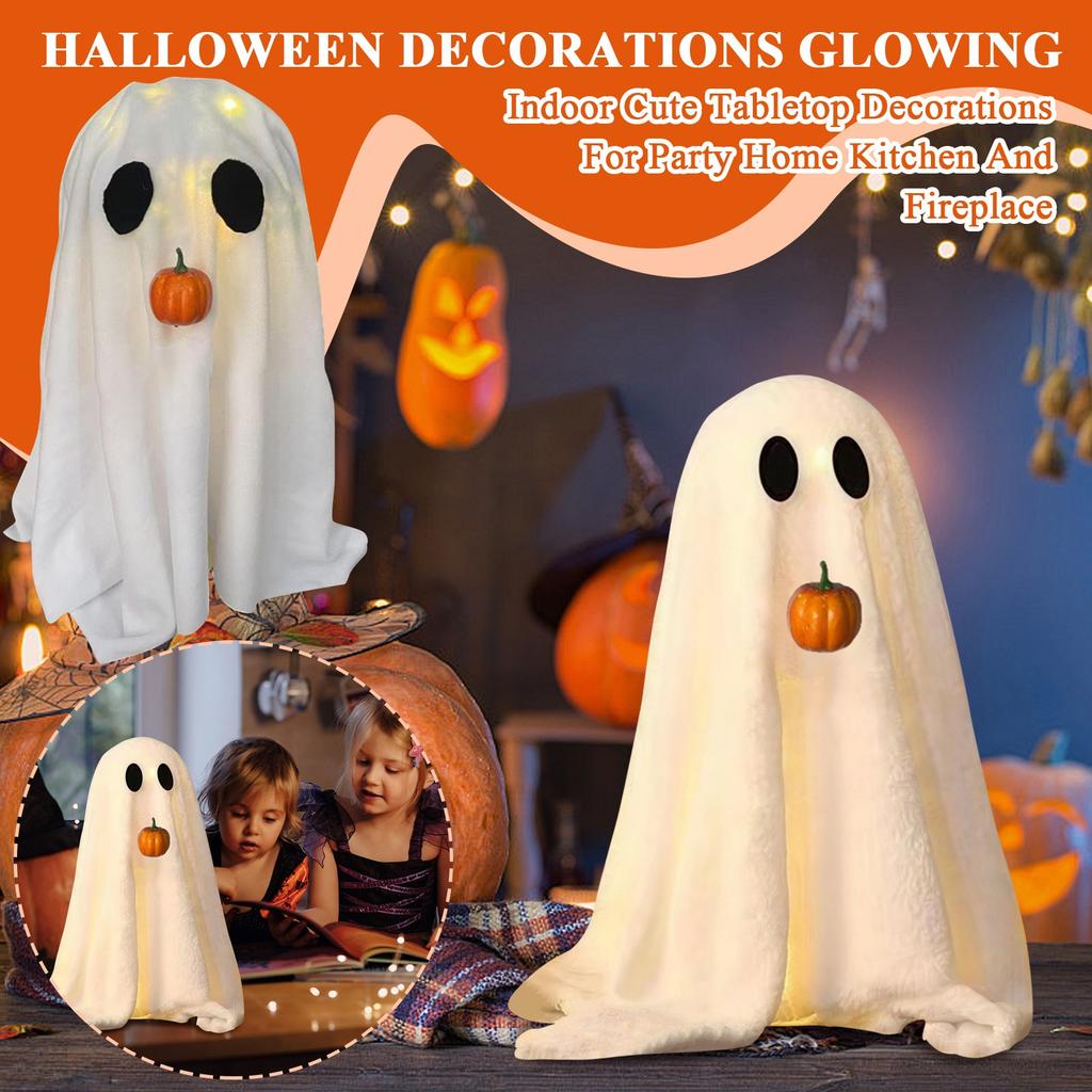Halloween Decorations  Glowing Halloween Decorations Indoor Cute Tabletop Decorations For Party Home Kitchen And Fireplace