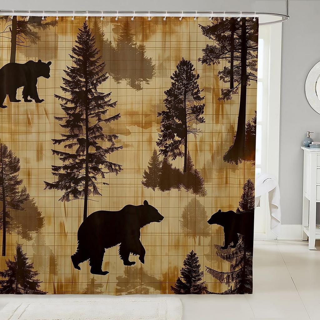 Cartoon Sheep Bath Curtain Cute Farm Animal Shower for Kids Boys Girls,Pink White Flower Floral Bathroom Curtain Botanical