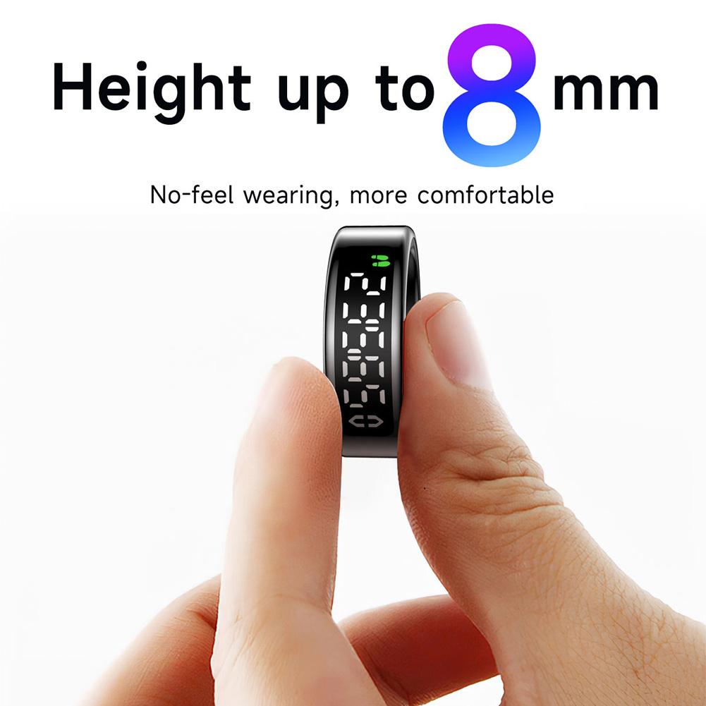 SY01 LED Display Screen Smart Ring Waterproof Connected Ring Oxygen Sleep Monitoring Health Tracker Multi Sport Modes Smart Ring