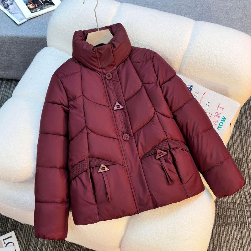 

25 коротких хлебных платьев, хлопковая одежда для женщин, маленьких людей, с утолщенным воротником-стойкой, теплого и повседневного темперамента, зимняя куртка XXL