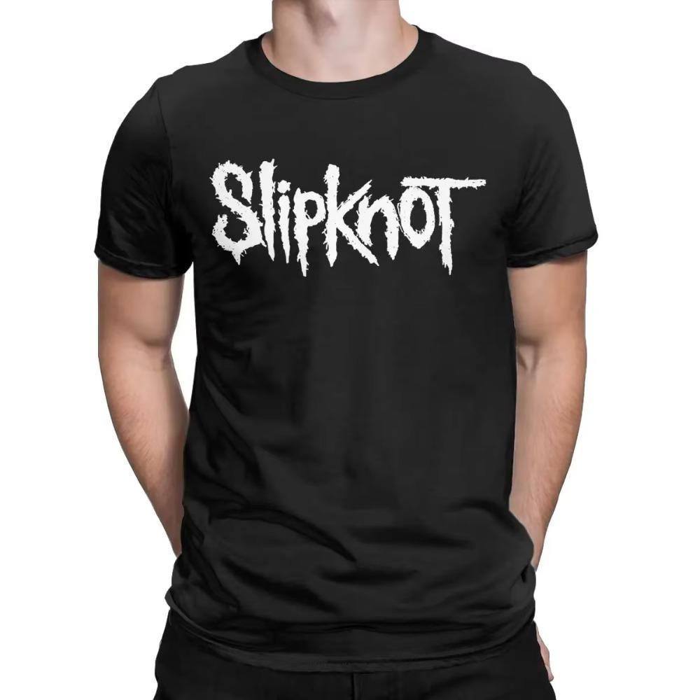 Slipknots-Logo T-shirt Męski Bawełniany Nowość T-shirty Okrągły Dekolt Koszulki Krótki Rękaw Top Pomysł na Prezent