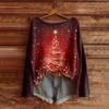 Women's Fashion Long Sleeve Christmas Snowman Snowflake Print Jacket Cardigan