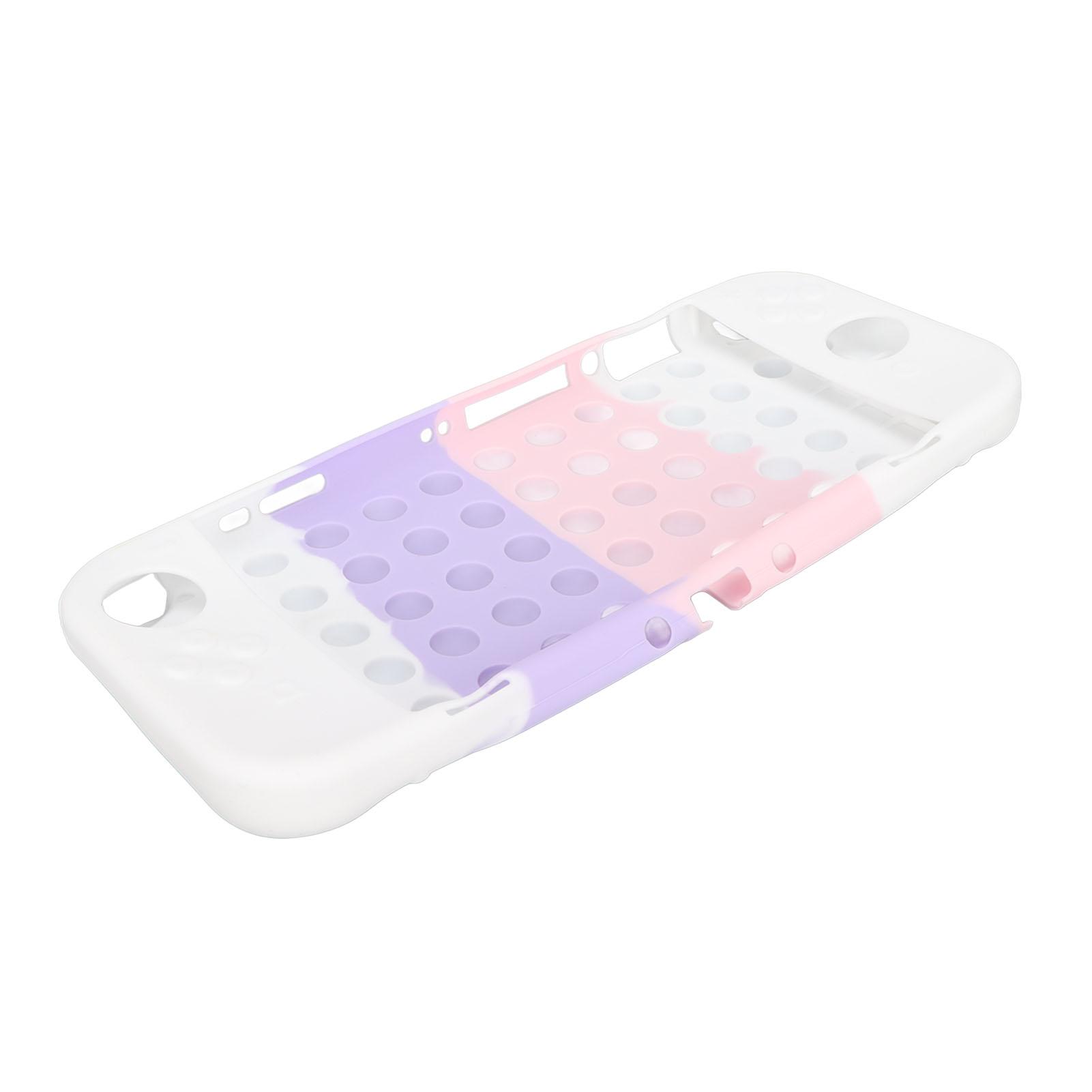 

For Switch OLED Protective Case Scratch Resistant Game Console Silicone Protective Cover White purple pink white
