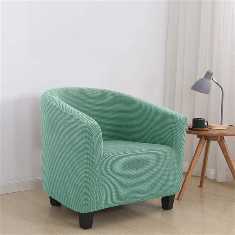 1PC Elastic Club Chair Slipcover Polar Fleece Armchair Cover Solid Color Single Tub Sofa Cover for Living Room Bar Home Hotel
