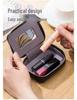 Genuine Leather Lipstick Bag with Mirror - Mini Makeup Pouch, Coin Purse, & Earphone Holder for Women.