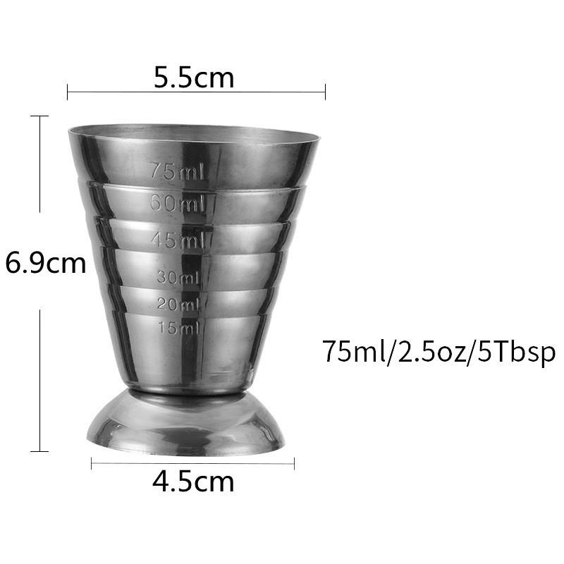 

75 мл 304 нержавеющая сталь джиггер для коктейлей бармен волшебные мерные стаканы унции миксер для напитков вечеринка барная посуда барные аксессуары серебряный