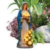 Mary Lady Garden Light Solar Resin Waterproof Decorative Lights Mary Statue Flowers Goddess Statue with LED Luminous Rose