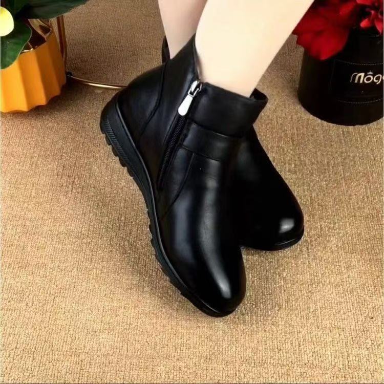 New Versatile Platform Short Boots Trendy Small Spring and Autumn Single Boots Soft Leather Flat Bottom Martin Boots Women