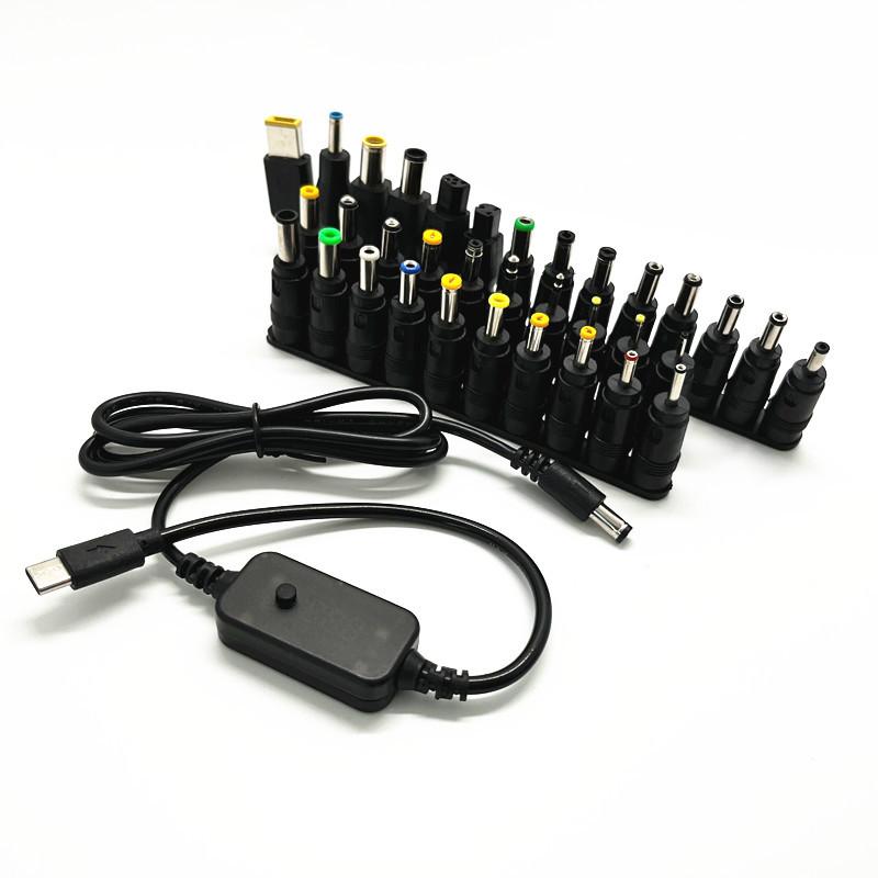 USB TypeC PDto DC5521 Stromkabel 5V9V12V15V20V Einstellbar mit Adaptern Hohe Zuverlässigkeit Weniger Ressourcenverschwendung