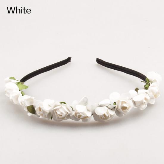 Rose Flower Headband Festival Wedding Garland Summer Beach Boho Floral Hairband