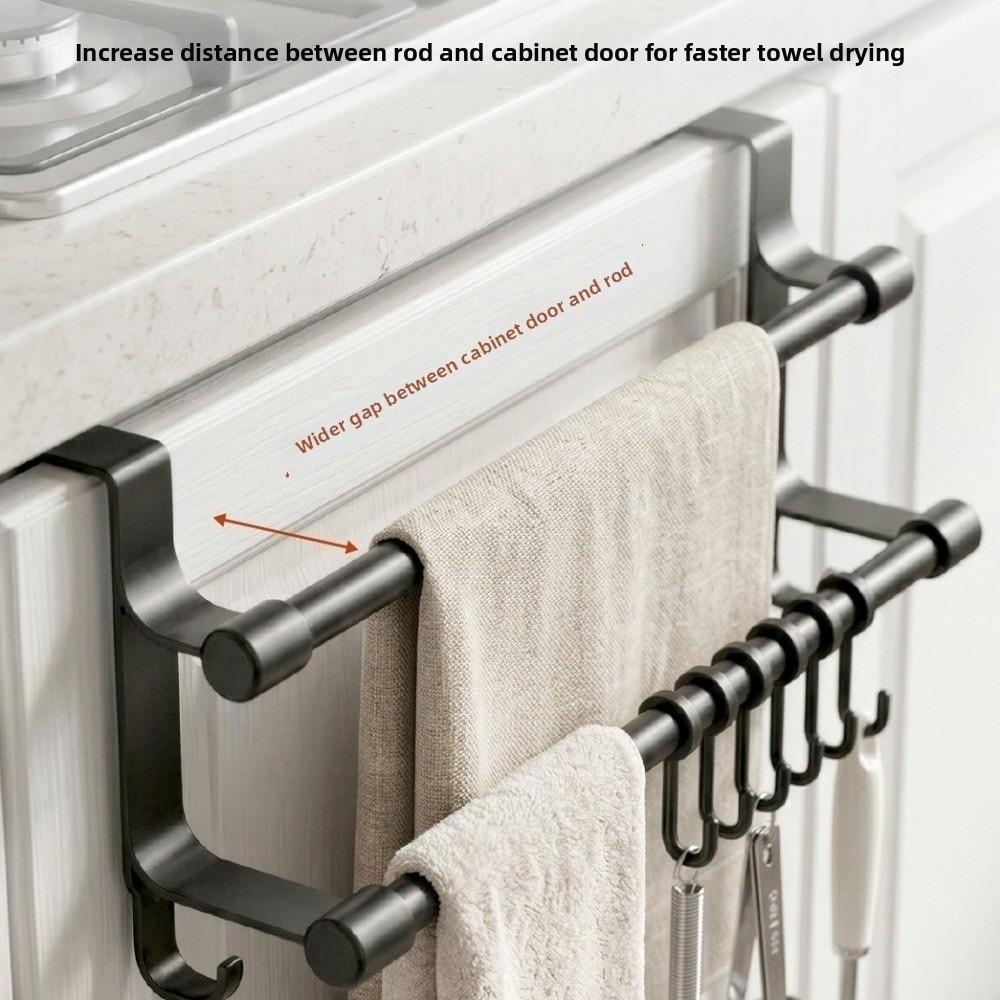 Space-Saving Double Rod Towel Rack Punch-Free Bath Towel Organizer Toilet Storage
