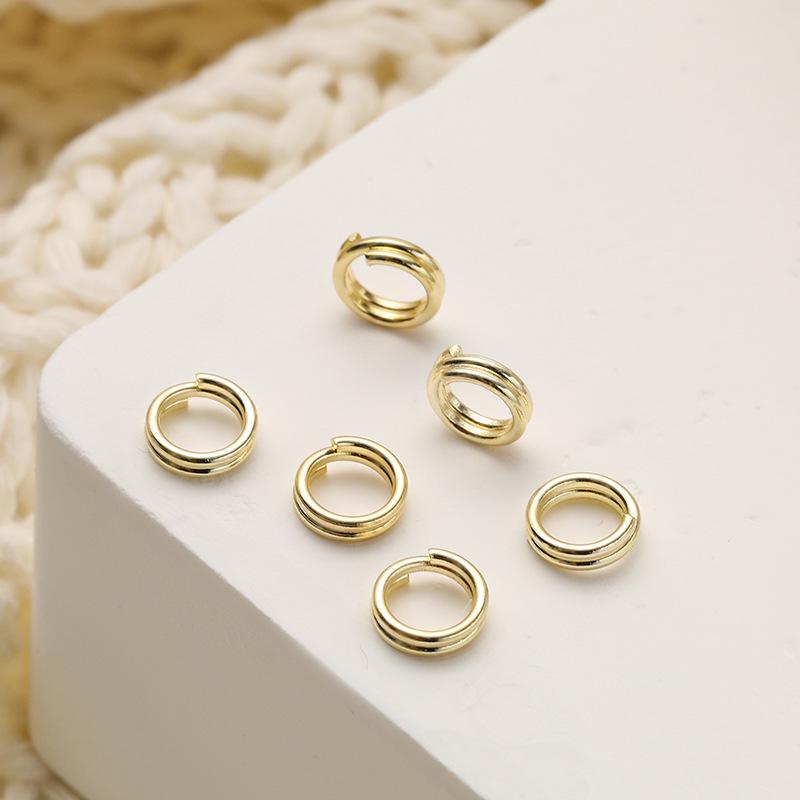 Eco-Friendly 14K Gold Plated Double Layer Jump Ring Jewelry Connector - Handmade Necklace & Bracelet Clasp Accessories