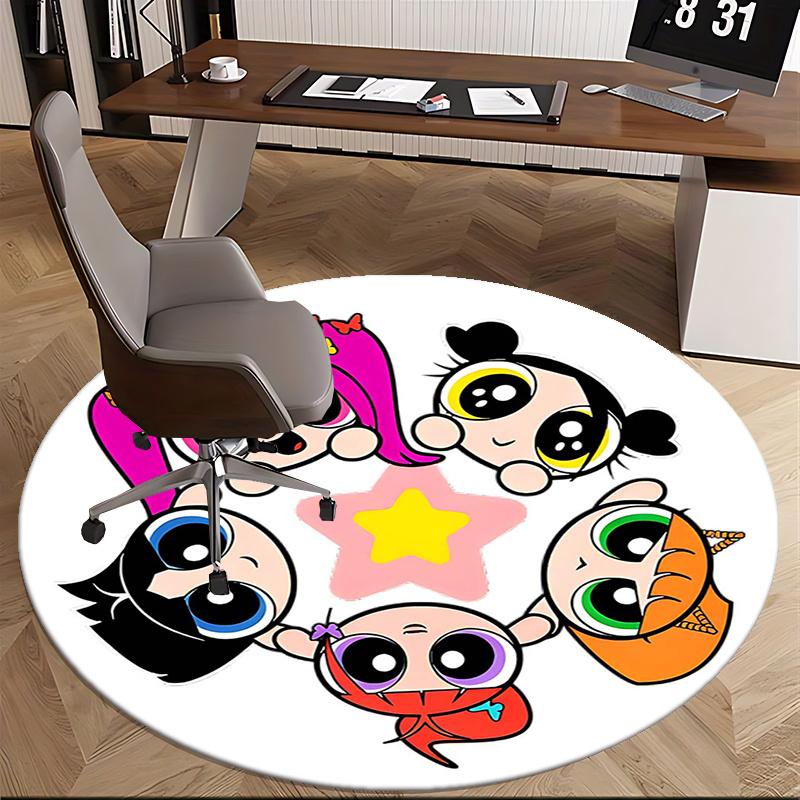 Powerpuff Girls Chair mat Round Rug Office carpet, Non slip, Suitable for Living Rooms, Bedrooms,Decor1205771a