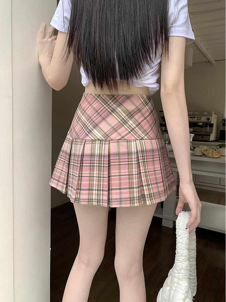 Spring & Summer Sexy Retro Plaid JK Pleated A-Line Skirt