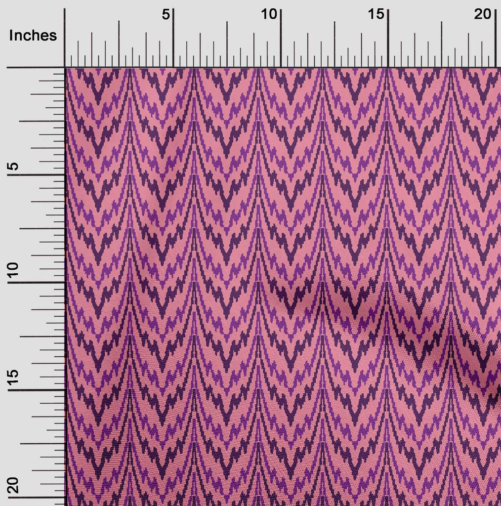 oneOone Cotton Flex Fabric Zig Zag Flame Stitch Fabric Prints By Yard 40 Inch