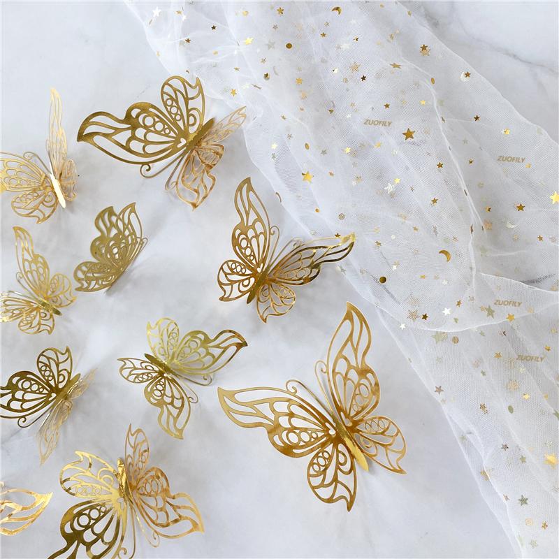 12Pcs/Set 3D Hollow Butterfly Wall Sticker DIY Wedding Decoration Living Room Home Decor Butterflies Decal Stickers
