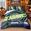 Tištěný 3dílný povlak na peřinu a polštářky Vzor Seattle Seahawks Pro výzdobu ložnice