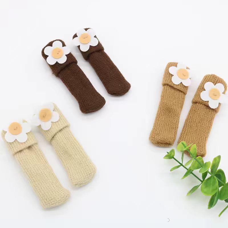 Table Chair Foot Cover Pad Protective Stool Foot Cover Leg Cover, Double-layer Thickened Knitted Chair Foot Cover Silent Non-slip Foot Cover
